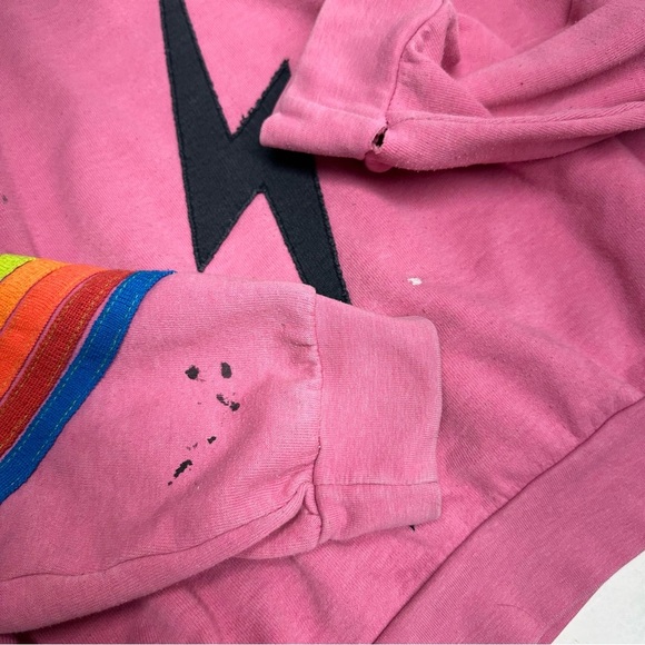 AVIATOR NATION Sweatshirt Pink Lightning Bolt Sweatshirt !sold as is! - Picture 5 of 10